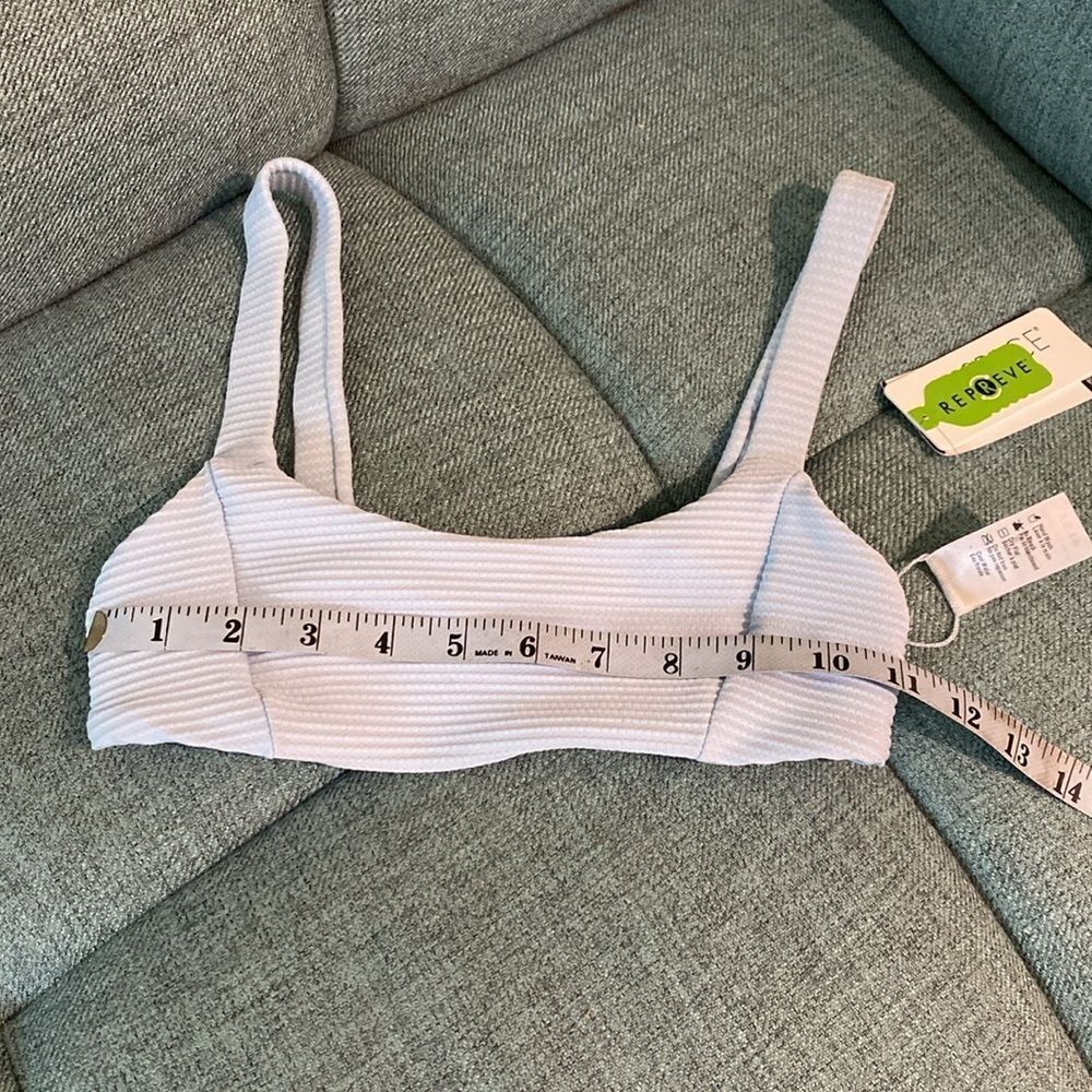 NWT L*Space Jess Ribbed Bikini Top Light Blue Sz.XS - Picture 6 of 10